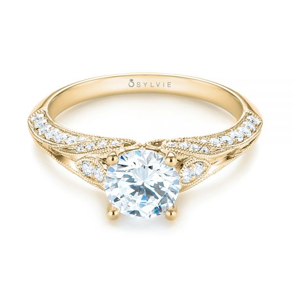 14k Yellow Gold 14k Yellow Gold Diamond Engagement Ring - Flat View -  103902