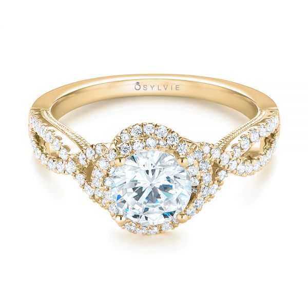 18k Yellow Gold 18k Yellow Gold Diamond Engagement Ring - Flat View - 103903