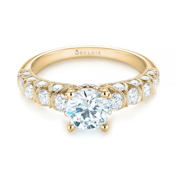 18k Yellow Gold 18k Yellow Gold Diamond Engagement Ring - Flat View -  103905