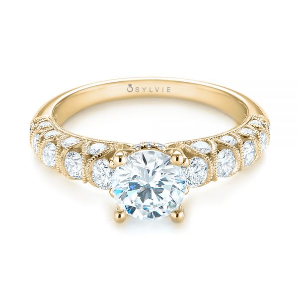 14k Yellow Gold 14k Yellow Gold Diamond Engagement Ring - Flat View -  103905