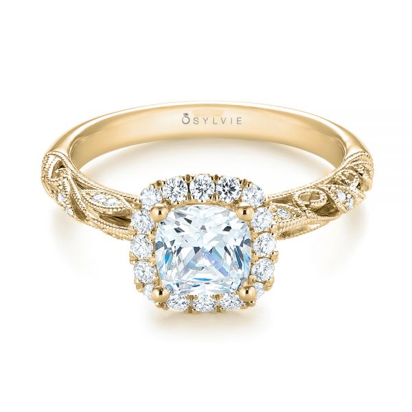 18k Yellow Gold 18k Yellow Gold Diamond Engagement Ring - Flat View - 103908
