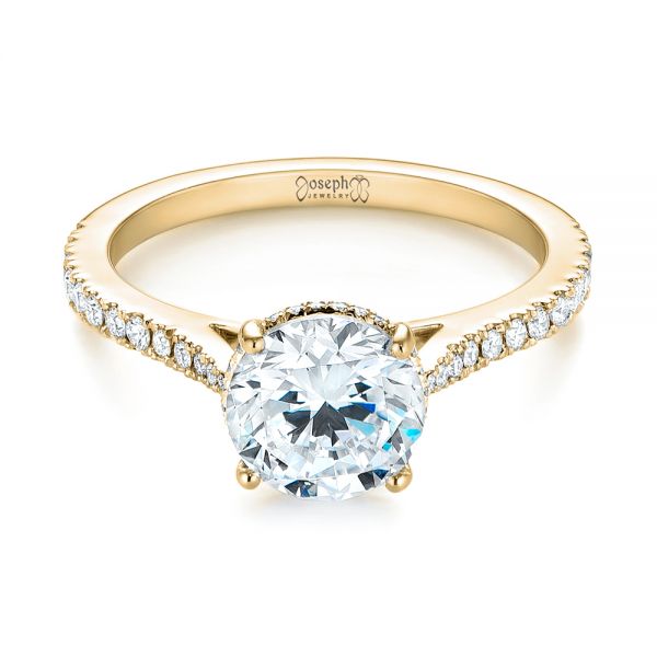 14k Yellow Gold 14k Yellow Gold Diamond Engagement Ring - Flat View -  104177