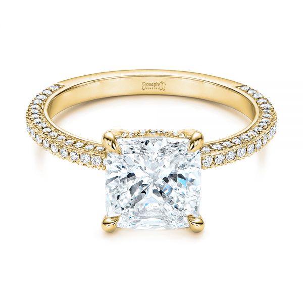 18k Yellow Gold 18k Yellow Gold Diamond Engagement Ring - Flat View -  106439