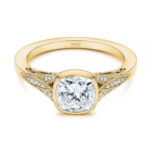 18k Yellow Gold 18k Yellow Gold Diamond Engagement Ring - Flat View -  106592