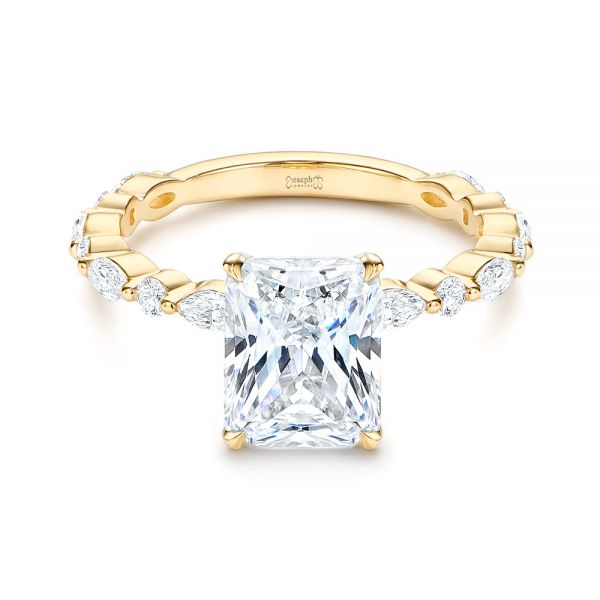 18k Yellow Gold 18k Yellow Gold Diamond Engagement Ring - Flat View -  106640