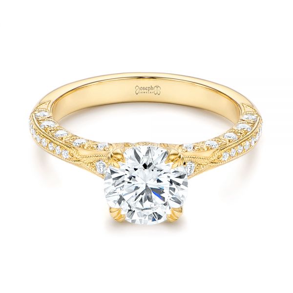 14k Yellow Gold 14k Yellow Gold Diamond Engagement Ring - Flat View -  106644