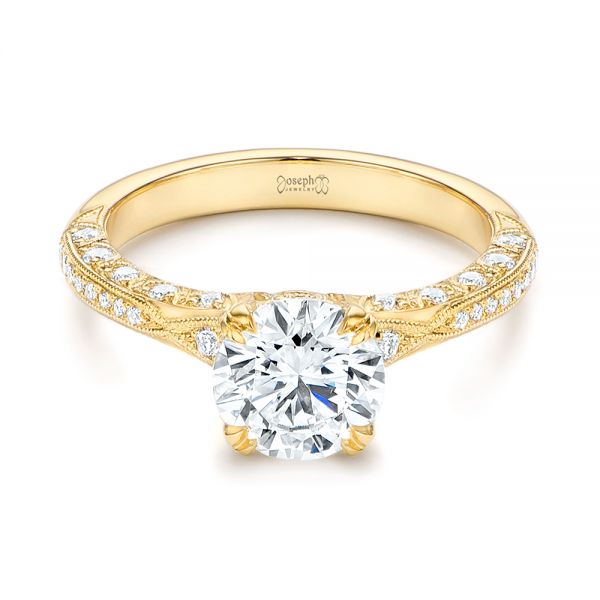 18k Yellow Gold 18k Yellow Gold Diamond Engagement Ring - Flat View -  106644