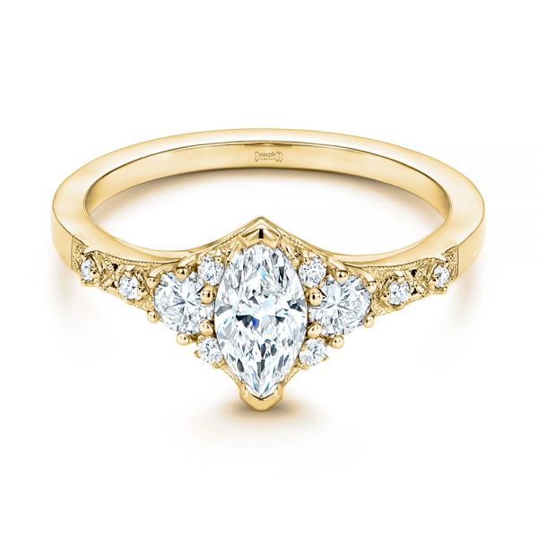 18k Yellow Gold 18k Yellow Gold Diamond Engagement Ring - Flat View -  106659