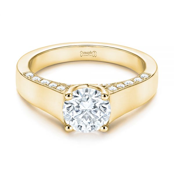 14k Yellow Gold 14k Yellow Gold Diamond Engagement Ring - Flat View -  106664