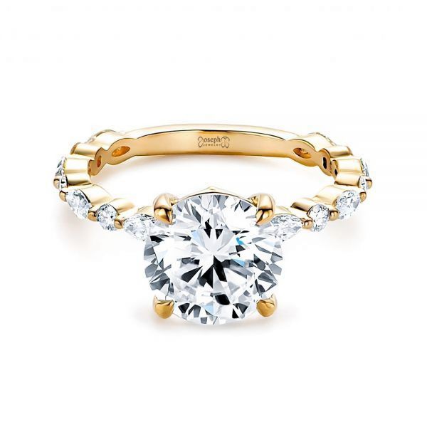 18k Yellow Gold 18k Yellow Gold Diamond Engagement Ring - Flat View -  106861