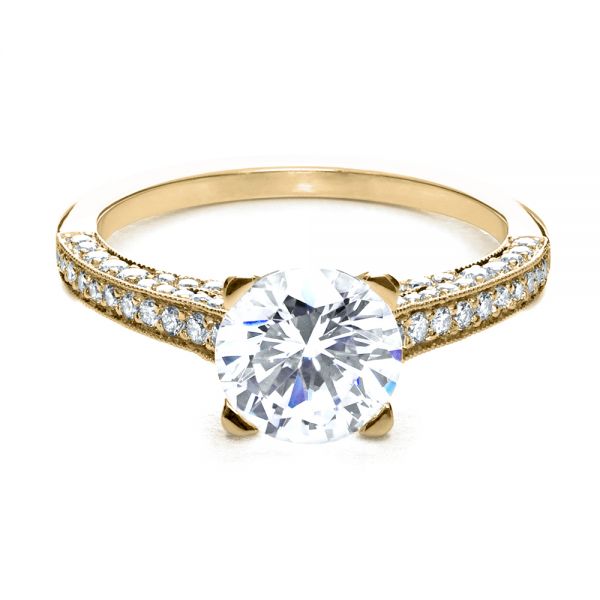 18k Yellow Gold 18k Yellow Gold Diamond Engagement Ring - Top View -  196