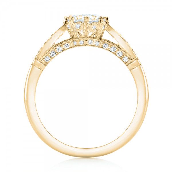 18k Yellow Gold 18k Yellow Gold Diamond Engagement Ring - Front View -  102672