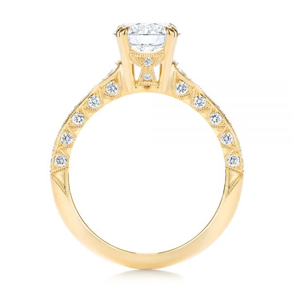 18k Yellow Gold 18k Yellow Gold Diamond Engagement Ring - Front View -  106644