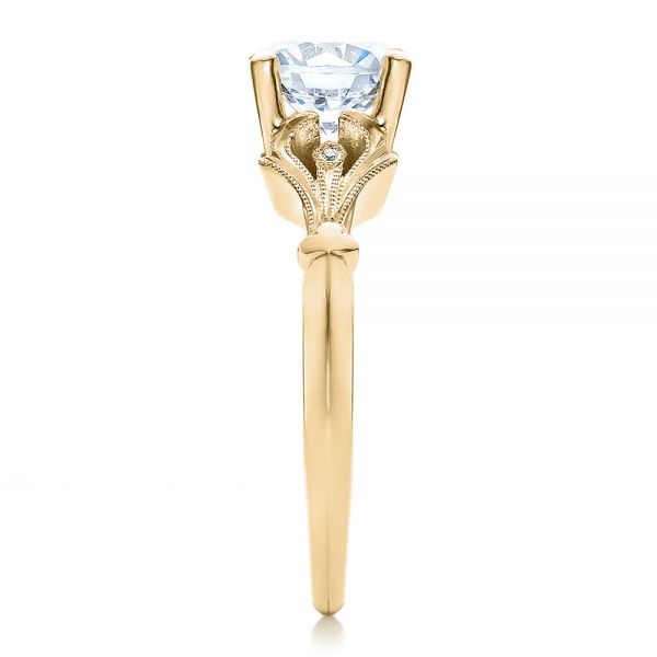 18k Yellow Gold 18k Yellow Gold Diamond Engagement Ring - Side View -  100100