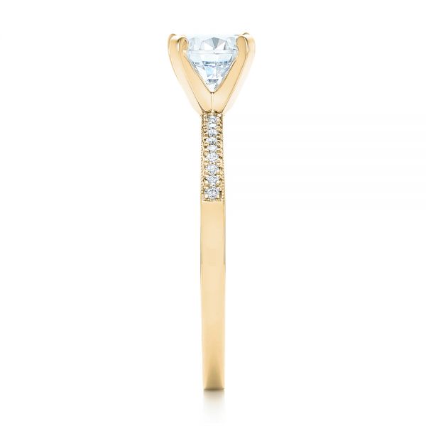 18k Yellow Gold 18k Yellow Gold Diamond Engagement Ring - Side View - 102585