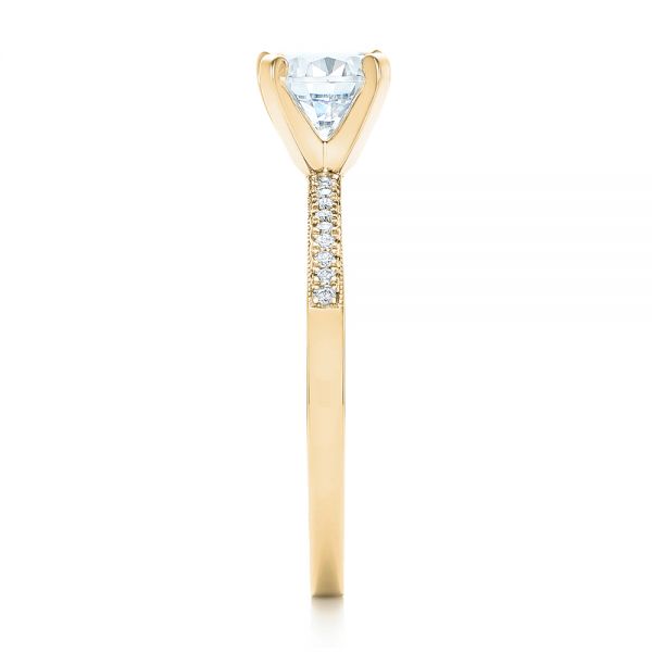 18k Yellow Gold 18k Yellow Gold Diamond Engagement Ring - Side View -  102585