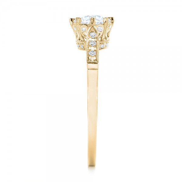 14k Yellow Gold 14k Yellow Gold Diamond Engagement Ring - Side View - 102672