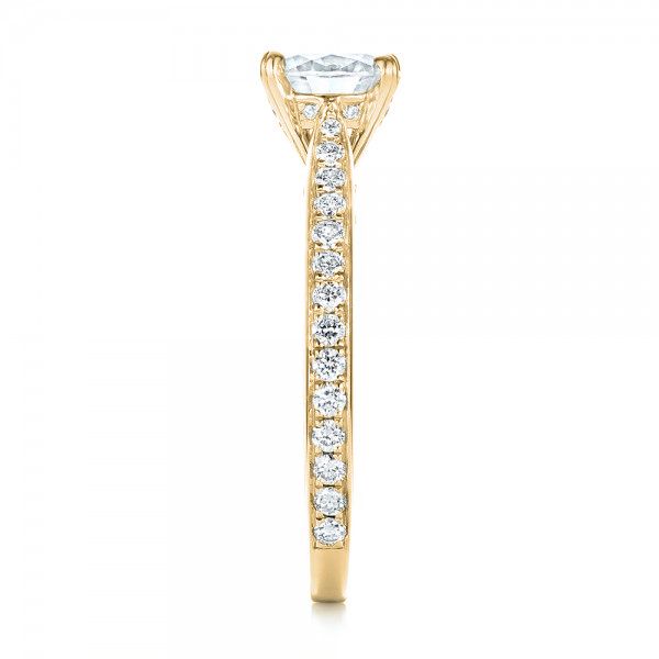 18k Yellow Gold 18k Yellow Gold Diamond Engagement Ring - Side View -  103086