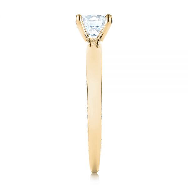 18k Yellow Gold 18k Yellow Gold Diamond Engagement Ring - Side View -  103087