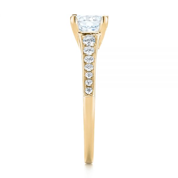 18k Yellow Gold 18k Yellow Gold Diamond Engagement Ring - Side View -  103088