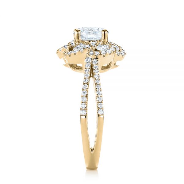 18k Yellow Gold 18k Yellow Gold Diamond Engagement Ring - Side View - 103678