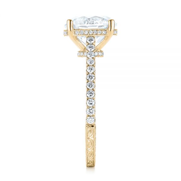 18k Yellow Gold 18k Yellow Gold Diamond Engagement Ring - Side View - 103714