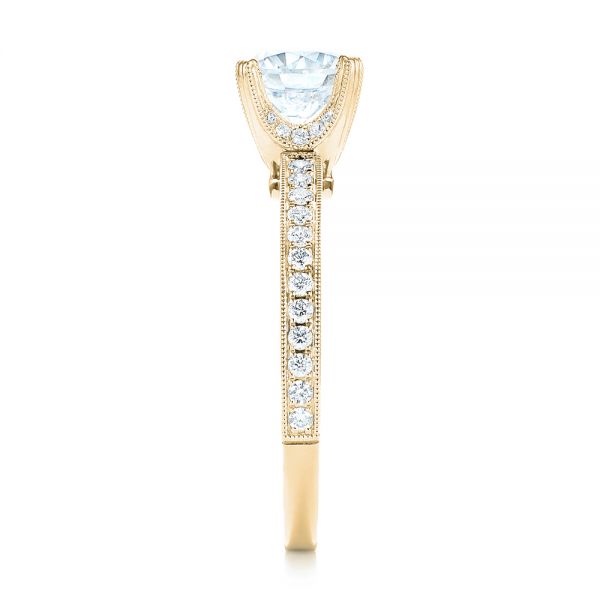 18k Yellow Gold 18k Yellow Gold Diamond Engagement Ring - Side View - 103832