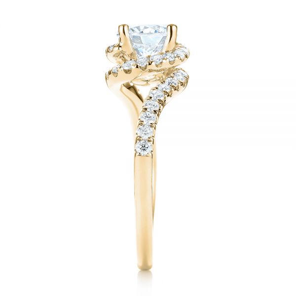 18k Yellow Gold 18k Yellow Gold Diamond Engagement Ring - Side View -  103833