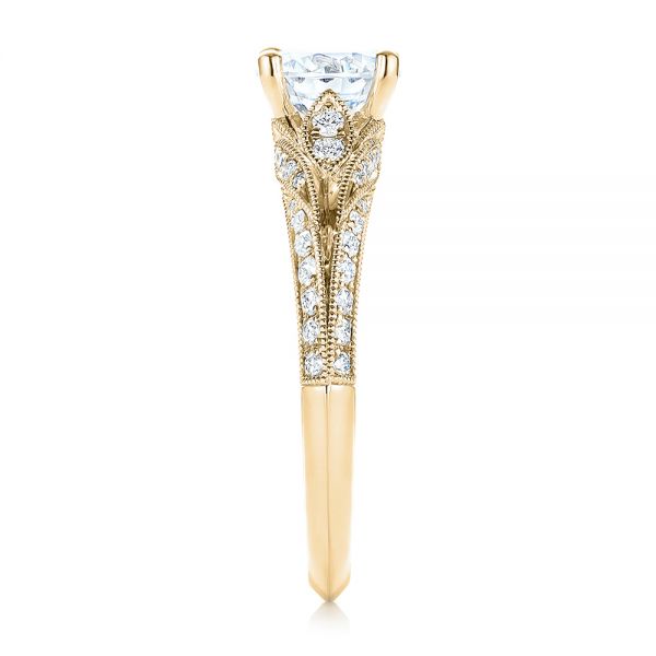 18k Yellow Gold 18k Yellow Gold Diamond Engagement Ring - Side View - 103902