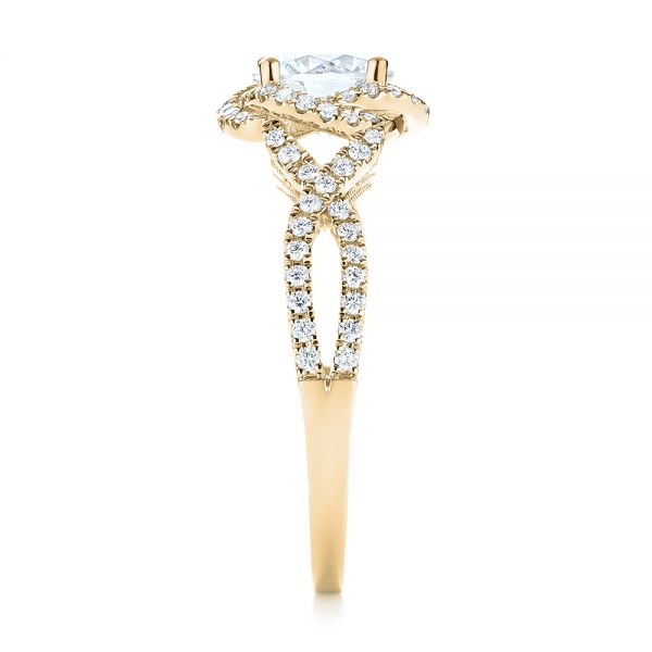 18k Yellow Gold 18k Yellow Gold Diamond Engagement Ring - Side View - 103903