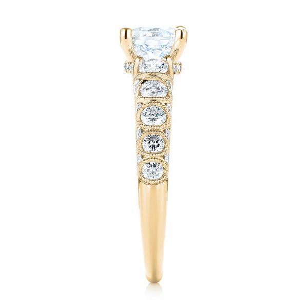 18k Yellow Gold 18k Yellow Gold Diamond Engagement Ring - Side View - 103905