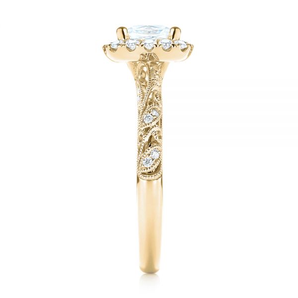 18k Yellow Gold 18k Yellow Gold Diamond Engagement Ring - Side View -  103908