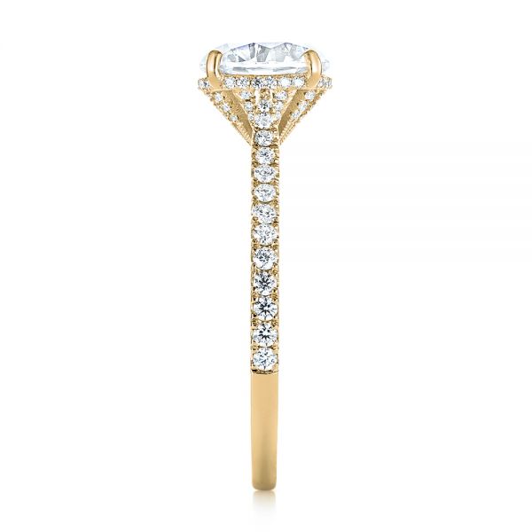 18k Yellow Gold 18k Yellow Gold Diamond Engagement Ring - Side View -  104177