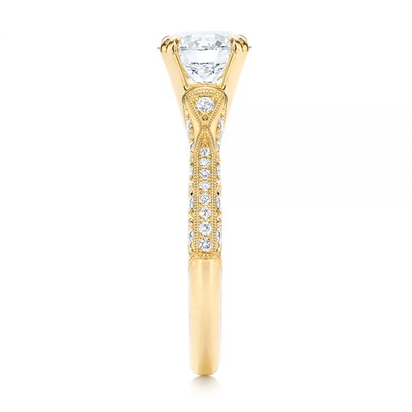 14k Yellow Gold 14k Yellow Gold Diamond Engagement Ring - Side View -  106644