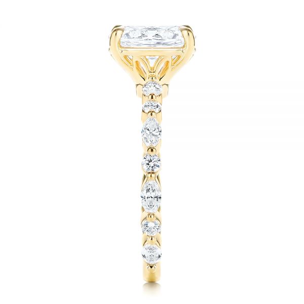 18k Yellow Gold 18k Yellow Gold Diamond Engagement Ring - Side View -  106727