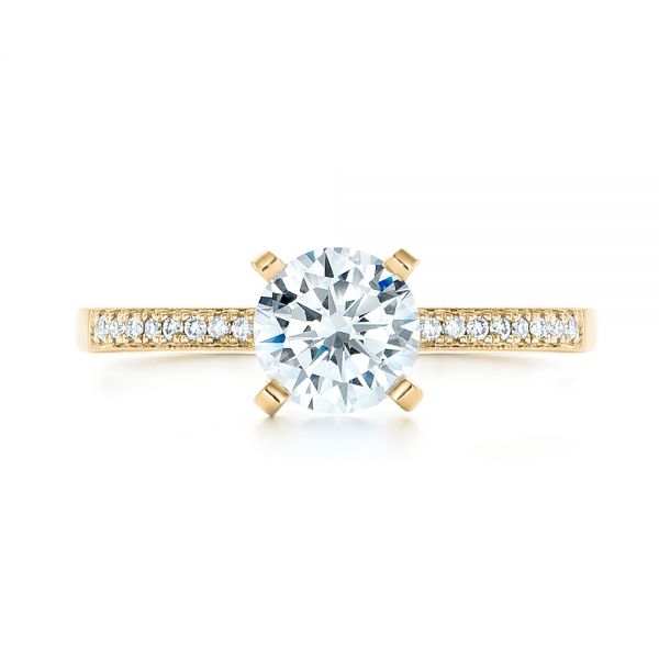 18k Yellow Gold 18k Yellow Gold Diamond Engagement Ring - Top View -  102585