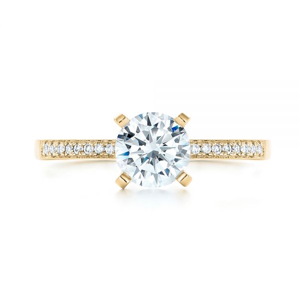18k Yellow Gold 18k Yellow Gold Diamond Engagement Ring - Top View - 102585