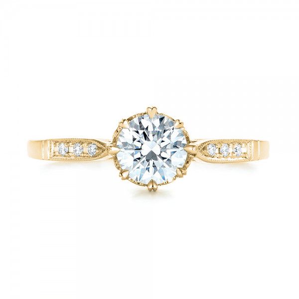 14k Yellow Gold 14k Yellow Gold Diamond Engagement Ring - Top View - 102672