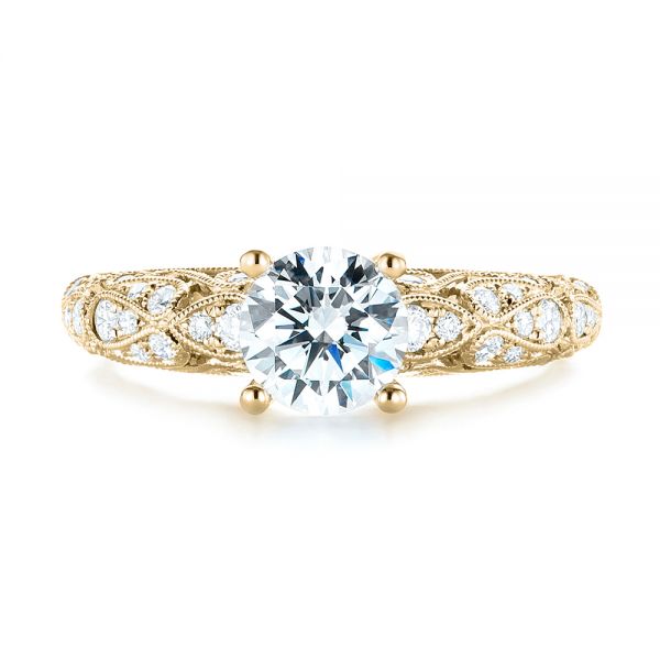 18k Yellow Gold 18k Yellow Gold Diamond Engagement Ring - Top View -  103063