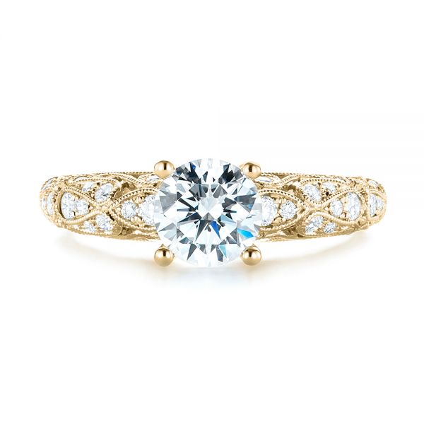 14k Yellow Gold 14k Yellow Gold Diamond Engagement Ring - Top View - 103063