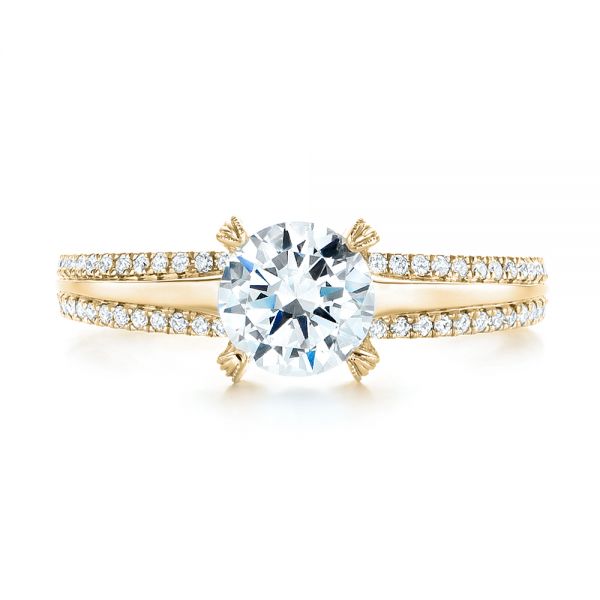 14k Yellow Gold 14k Yellow Gold Diamond Engagement Ring - Top View -  103078