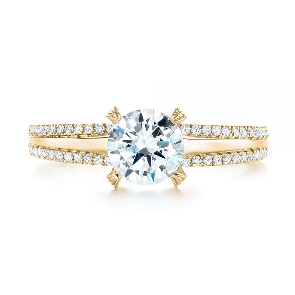 14k Yellow Gold 14k Yellow Gold Diamond Engagement Ring - Top View - 103078