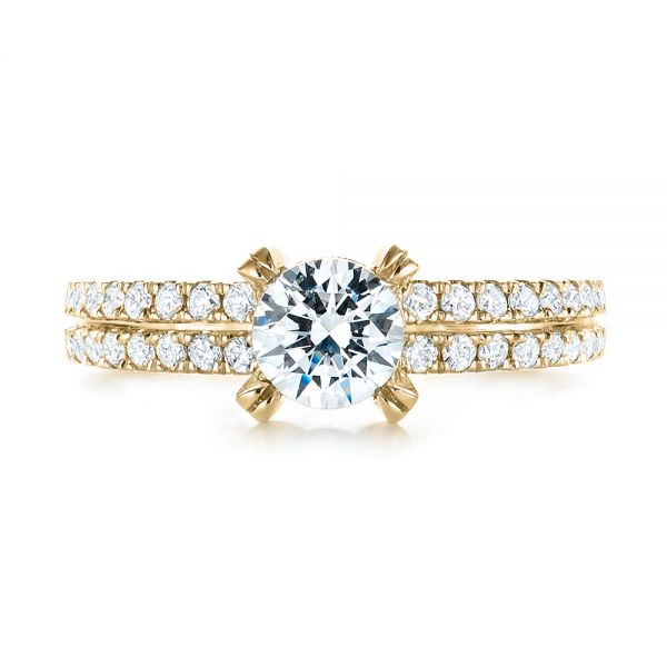 14k Yellow Gold 14k Yellow Gold Diamond Engagement Ring - Top View - 103085