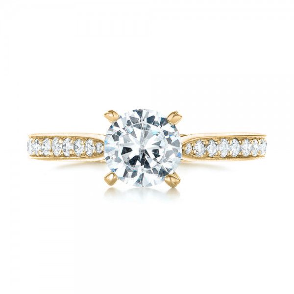 18k Yellow Gold 18k Yellow Gold Diamond Engagement Ring - Top View -  103086