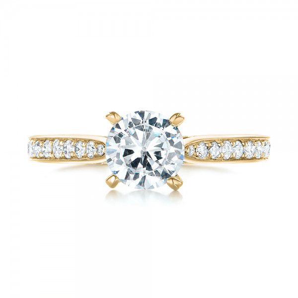 18k Yellow Gold 18k Yellow Gold Diamond Engagement Ring - Top View - 103086