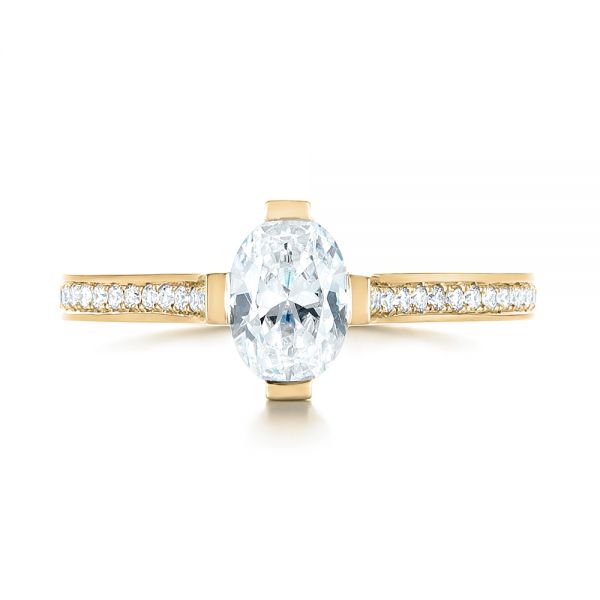 14k Yellow Gold 14k Yellow Gold Diamond Engagement Ring - Top View -  103266