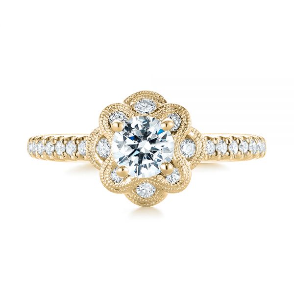 14k Yellow Gold 14k Yellow Gold Diamond Engagement Ring - Top View - 103680