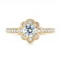 18k Yellow Gold 18k Yellow Gold Diamond Engagement Ring - Top View -  103680 - Thumbnail