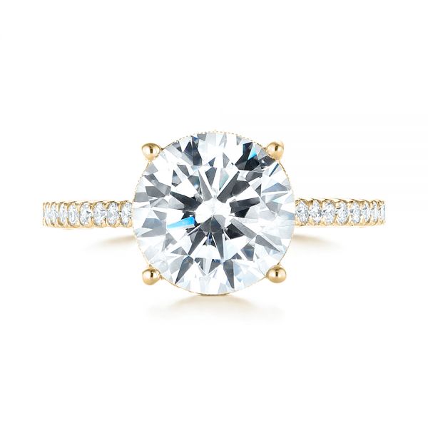 18k Yellow Gold 18k Yellow Gold Diamond Engagement Ring - Top View - 103714