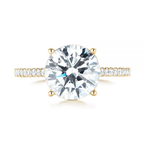 14k Yellow Gold 14k Yellow Gold Diamond Engagement Ring - Top View -  103714